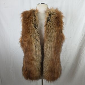 Donna Salyers Faux Fox Fur Vest Womens M Medium Boho MobWife Teddy Shaggy